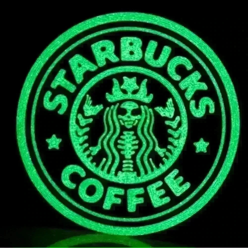 BRAND NEW Custom 3D Printed Starbucks Logo Magnet - Glow in the Dark, 2.5” Tall